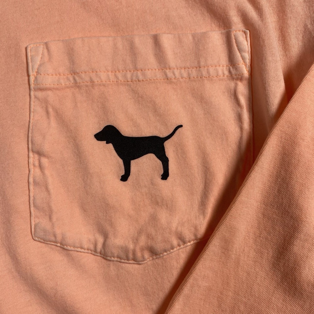 Victoria's Secret Pink Campus Long Sleeve Hoodie Tee Paradise Peach XS RARE - Picture 4 of 8
